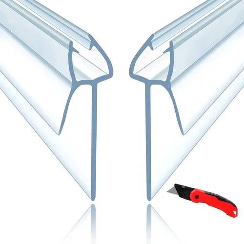 Hochwertige Duschdichtung 100 cm aus transparentem PVC für Duschtüren bis 8 mm mit Spritzwasserschutz und geräuschdämpfenden Gummilippen