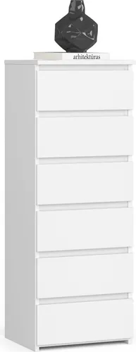 Elegante Kommode mit 6 Schubladen - Kommode & Sideboard mit 6 geräumigen Schubladen, aus langlebiger laminierter Platte für minimalistisches Wohndesign. Ideal für Wohnzimmer, Schlafzimmer und Flur.