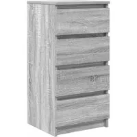 vidaXL Sideboard Grau Sonoma 37,5x35x76 cm - Kommode aus robustem Holzwerkstoff mit reichlich Stauraum für Ordnung in jedem Raum – ideal als Küchenschrank oder Flurschrank