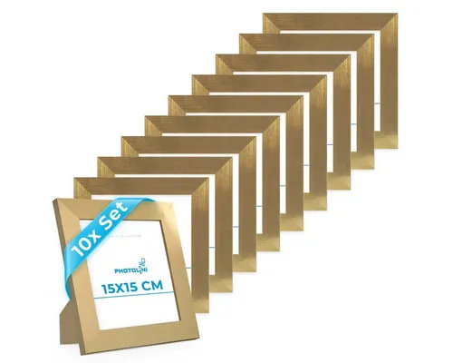 PHOTOLINI Bilderrahmen 10er Set Big Pack, breite Rahmen mit bruchsicherem Acrylglas, für 10 Bilder (10er Set), im modernen Stil für Ihre stilvolle Wanddekoration für Fotos & Poster
