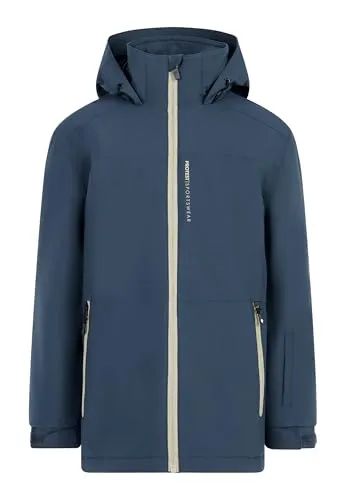 Protest Kid's Prtflynto Snowjacket - Skijacke für Kinder in Blau - Wasserdichte Skijacke für Kinder, Größe 176 mit Daumenschlaufen und Kapuze - ideal für Ski und Snowboard. Schlichtes Design für aktive junge Abenteurer!