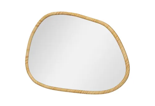 furnicato Wandspiegel 70x50 cm mit Kiefernholzrahmen - Eleganter Wandspiegel in unregelmäßiger Form, ideal zur Raumgestaltung. Mit 4 vorgeformten Haken für einfache Montage und bruchfestem Glas für klare Reflexionen. Perfekt für jeden Raum!