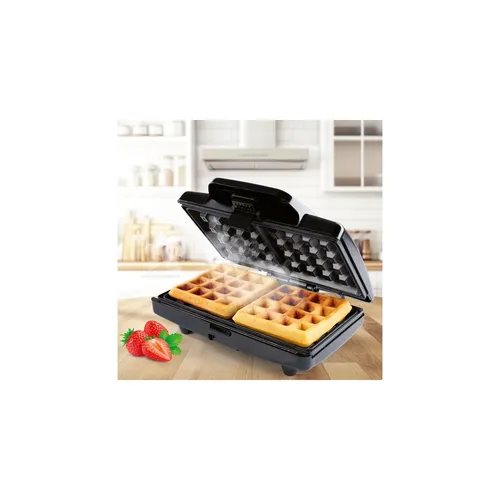 GOURMETmaxx Waffeleisen Schwarz – 750 W für Belgische Waffeln