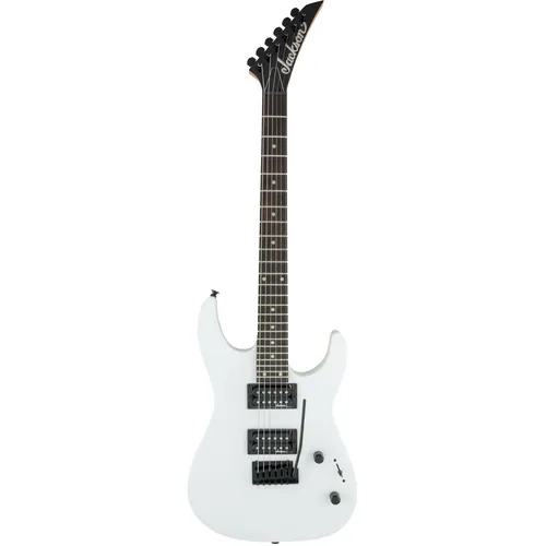 Jackson JS Series Dinky JS12 AM Snow White E-Gitarre - Festkörper-E-Gitarre mit feurigem Sound, ideal für Einsteiger dank flachem Speed Neck-Profil und kraftvollen Humbuckern für den perfekten Metal-Sound.