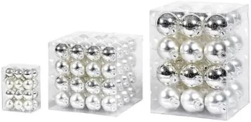 EK Germany Weihnachtsbaumkugel Glas-Kugel silber ø4cm 64st. (1 St)