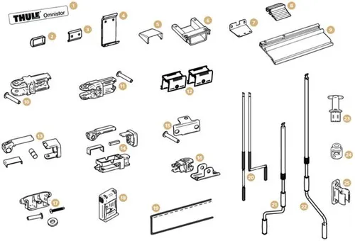 Metallfuß für Stützfüße Thule Omnistor ab Bj. 2010, 2St. von Thule