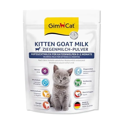 GimCat Kitten Goat Milk - Ziegenmilchpulver als Alleinfutter für Katzenbabys bis zum 2. Monat - 1 Beutel (1 x 200 g)