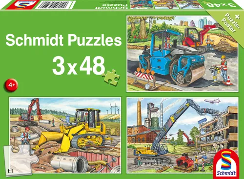 SCHMIDT Puzzle Na staveni&scaron ti 3x48 dílků