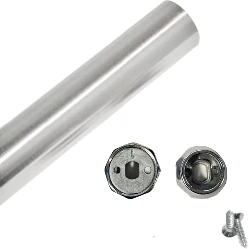 Hettich Schrankrohr Edelstahl V2A, 1200mm, ø25mm, + Schrankrohrlager rund V2A 1