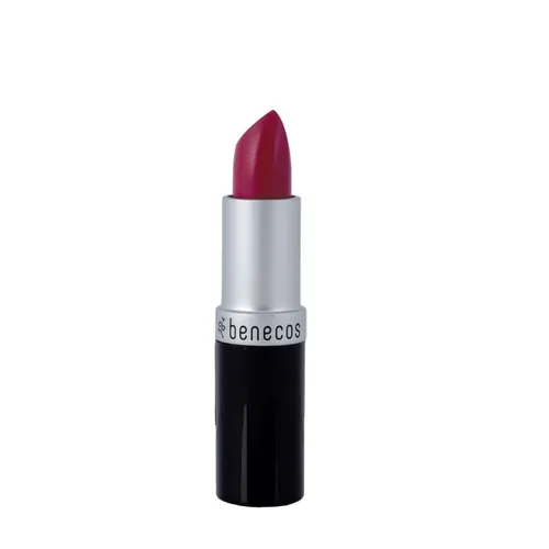 benecos Natural Lipstick pink rose - Lippenstift mit natürlichen Inhaltsstoffen, pflegt mit Rizinusöl und Jojobaöl aus kontrolliert biologischem Anbau, ideal für einen sanften und natürlichen Look.