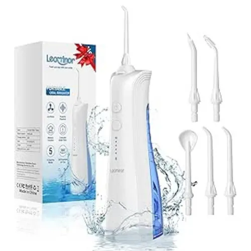 Kabellose Munddusche mit 5 Reinigungsmodi - Munddusche für optimale Zahnreinigung, IPX7 wasserdicht, mit 5 Reinigungsmodi und USB-C Akku für einfache Nutzung unterwegs