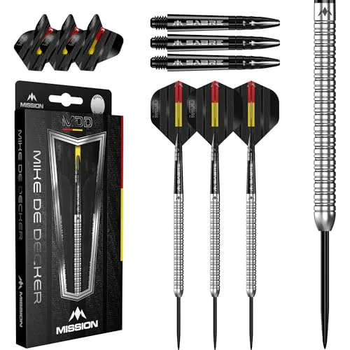 Produktbild Mike De Decker Dartpfeile mit 95 % Wolfram-Stahlspitze, silberfarben