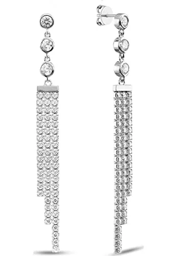 JETTE Damen-Ohrhänger 925er Silber mit 120 Zirkonia in silber von JETTE