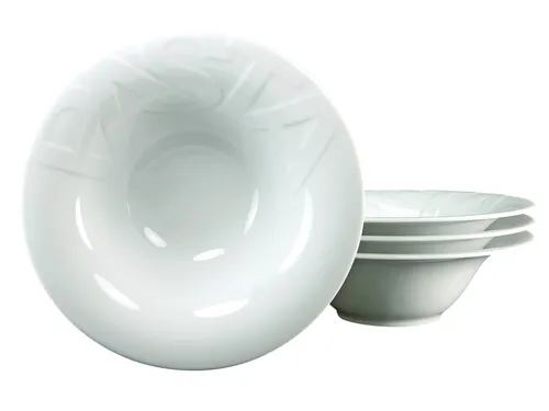 Creatable 16691 GOURMET Geschirrset, 4-teiliges Pastateller Set 27cm - Pastateller, 4 große Teller aus hochwertigem Porzellan, spülmaschinen- und mikrowellengeeignet, ideal für vielseitige Präsentation von Speisen.