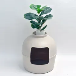 RHRQuality Katzentoilette Flower XXL – Versteckte Katzentoilette für große Katzen