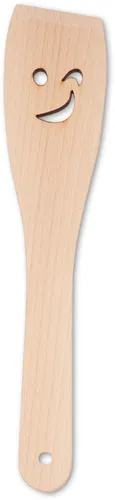 Pfannenwender Wender Heber Buchenholz L 30 cm - mit Motiv: zwinkerndes Gesicht