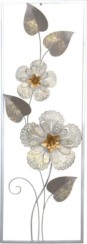 Metall-Wandbild 31x90 cm - Modernes Wanddekoobjekt - Wandtattoos & Wandbilder, beeindruckendes 3D-Effekt Design in Silber, perfekt für jedes Zimmer und sorgt für einen modernen Akzent.