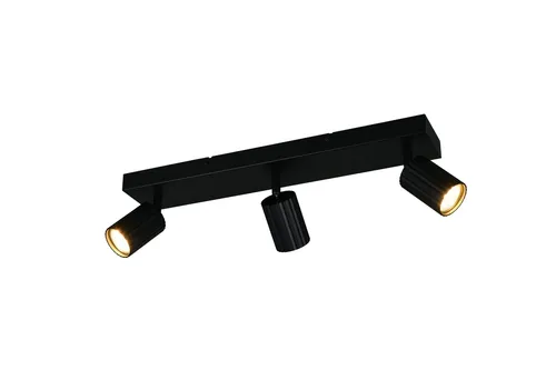 Schwenkbare 3-flammige Deckenleuchte in Schwarz - Metall, GU10, 50 cm - Moderne Deckenleuchte für individuelle Lichtgestaltung mit schwenkbaren Strahlern, ideal für Esstische und Flure. Robustes Metallgehäuse und flexible GU10-Fassungen für Lichtfarbe nach Wahl.