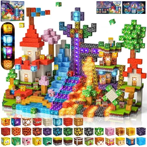 Magnetische Bausteine 100 PCS 2CM Magnetbausteine für Kinder ab 3 Jahre Blocks, Montessori Spielzeug Magnete Kinder, Magnetische Bauwelt Geburtstag Geschenk ab 3 4 5 6 7 8 9 10 11 12 Jungen Mädchen