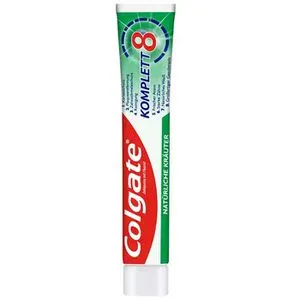 Colgate Zahnpasta Komplett 8 Natürliche Kräuter, 75ml - Zahnpasta mit Kräutergeschmack für einen Rundum-Schutz der Zähne. Schützt den Zahnschmelz und sorgt für frischeren Atem. Ideal für Erwachsene!