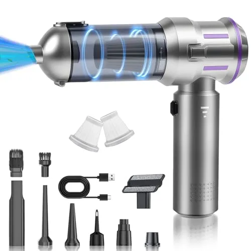 GuKKK 4-in-1 Akku-Handstaubsauger, 16000 Pa Mini-Staubsauger, kabellos, tragbar, mit 2 Filtern, bürstenloser Motor, für Auto, Haus, Büro