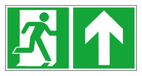 SafetyMarking Rettungsschild Rettungsweg geraderechts 40 x 20 cm Folie nachleuchtend sk - 38.3024