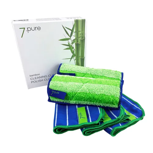 7pure Bambus Putzlappen & Poliertuch SET Reinigungstuch (Putzen ohne Chemie)