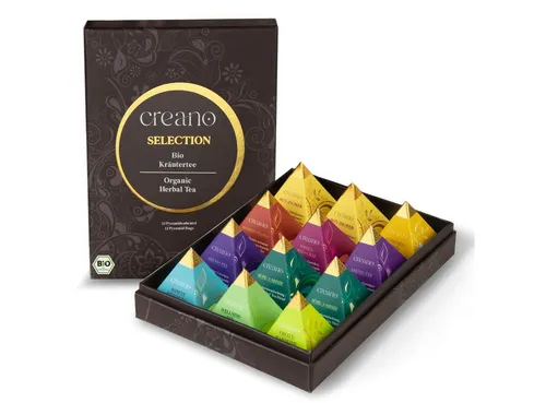Creano Bio Kräutertee 12er Pyramiden Geschenkset „ORGANIC HERBAL TEA“ Im Teebeutel, 1 er 1 St., 0,03 g