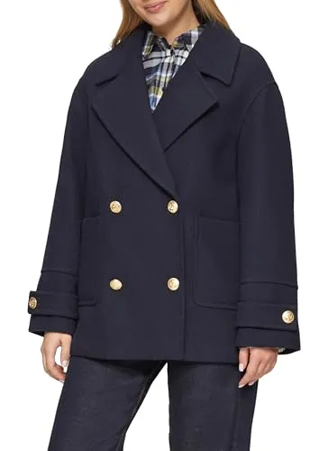 s.Oliver Cabanjacke Relaxed Fit Navy 44 - Funktionsjacke mit hochwertigem Wollmix, relaxtem Schnitt und stilvollem Reverskragen – ideal für einen lässigen Look in der Übergangszeit.