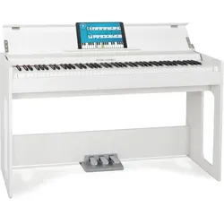 Classic Cantabile DP-S1 WM E-Piano Weiß matt - Keyboards mit 88 gewichteten Tasten, Hammermechanik und 10 Klängen, ideal für anspruchsvolle Pianisten, schlankes Design und vielseitige Funktionen.