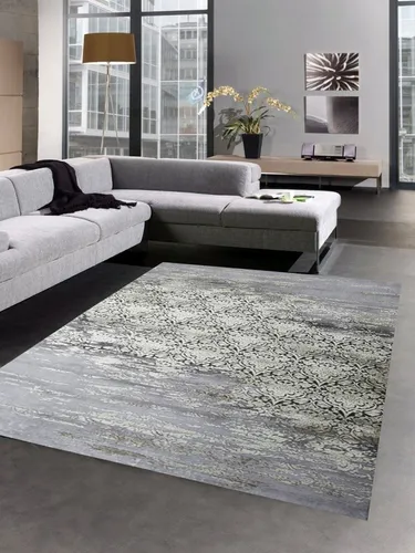 Carpetia Teppich Moderner Teppich Wollteppich Antik Vintage Ornamente grau creme, rechteckig, Höhe: 11 mm