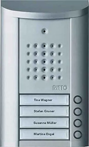 Ritto 18404/20 Entravox Türstation 4 Tasten si - Haus-Alarmanlagen: Robuste Türstation mit 4 beleuchteten Tasten, vandalismusgeschützt und extra flach – ideal für moderne Sicherheitslösungen.