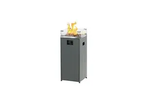 Buschbeck Feuerstelle Loungefeuer Malta - Feuerstelle für Gasflaschen bis 11 kg, mit eleganter Glasumrandung und pulverbeschichtetem Stahl für stilvolle Abende im Freien.
