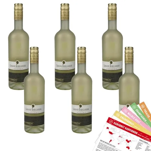 Maybach Grauer Burgunder QbA, trocken, sortenreines Weinpaket + VINOX Winecards (6x0,75l)
