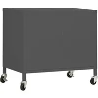 vidaXL Lagerschrank Anthrazit 60x35x56 cm - Büroschrank aus robustem Stahl mit verstellbarem Einlegeboden und vier Rollen für einfache Mobilität. Ideal für die ordentliche Aufbewahrung von Akten und Multimedia-Geräten.