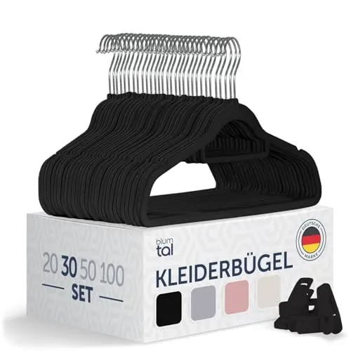 Blumtal Rutschfeste Kleiderbügel in schwarz von Blumtal