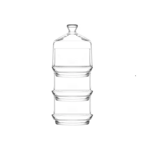 LAV Schale Berry Stapelbare Glasdose für Süßigkeiten mit Deckel - 23 x 9 cm, Glas