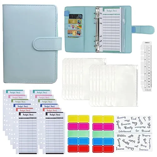 Kostenbudgetb?gen, Etikettenaufkleber und Regel,30 pcs A6 Budget Binder¡ê?Geldumschl?ge f¡§1r die Budgetierung