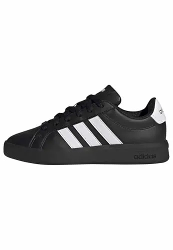 adidas GRAND COURT 3.0 Sneaker für Kinder & Teens in Weiß, Größe 38,5 EU - Sportlicher Sneaker in Cloud White/Core Black für Kinder und Jugendliche. Robustes Obermaterial aus Synthetik und Textil, ideal für den täglichen Einsatz und bequemes Tragen.