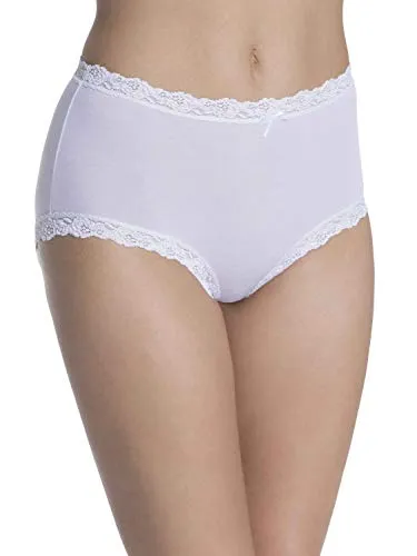 Nina von C. Damen-Taillenslip 3er-Pack – Größe 48, weiß - Funktionsunterwäsche: Weiche, elastische Modal-Qualität mit Spitzenbesatz und Zierschleife, ideal für den täglichen Komfort und Pflegeleichtigkeit.