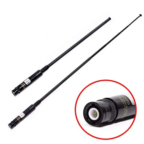 TengKo RH-660S BNC Dualband VHF UHF 144 / 430MHz Teleskopantenne Hochleistungs Zweiweg Radioantenne für Kenwood ICOM IC-V8 IC-V8 IC-V82 IC-V85 TK100 CB Radio für Baofeng Ham Walkie Talkie