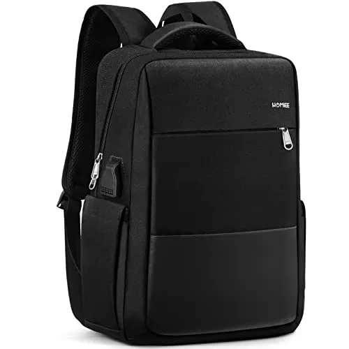 Laptop Rucksack Herren Wasserdicht Backpack Tagesrucksack Business Rucksack Herren Arbeitsrucksack Laptoprucksack Damen Rucksack mit Laptopfach Diebstahlsich Schulrucksack Schwarz für Arbeit Uni