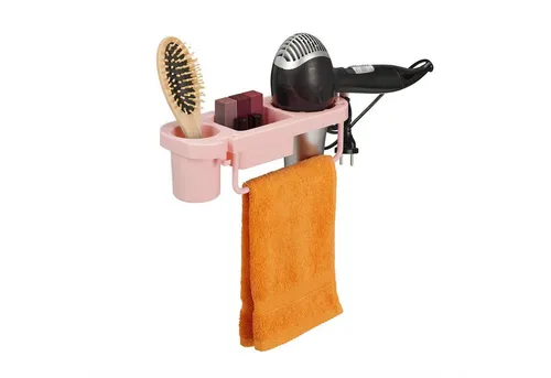 relaxdays Haartrocknerhalter Föhn Halterung für die Wand, (Rosa)