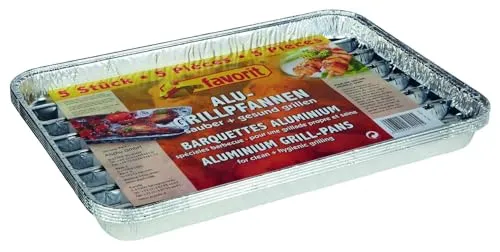 Grillpfannen Alu eckig 5-er Pack