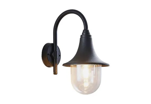 Lindby Außen-Wandleuchte Nalevi, dimmbar - Moderne Wandleuchte für außen, dimmbar und ideal für Terrasse oder Eingangsbereich. Aus robustem Kunststoff in elegantem Schwarz (RAL 9005) gestaltet.