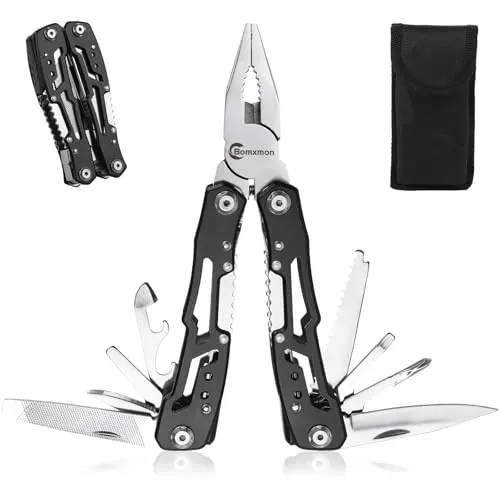 Multitool Werkzeug mit Zange, 13 in 1 Zange Schraubendreher Messer Säge usw, Multi-Tool für Freien Camping Angeln, Outdoor Mini Werkzeug Ideal Geschenke für Frauen Männer