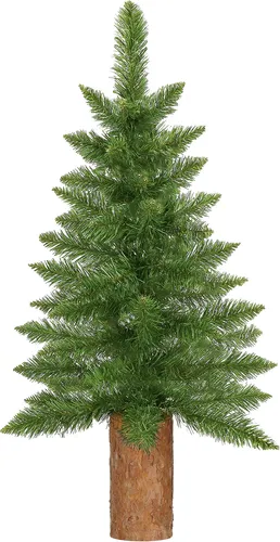 Künstlicher Weihnachtsbaum grüne Tanne mit echtem Stamm 100 cm