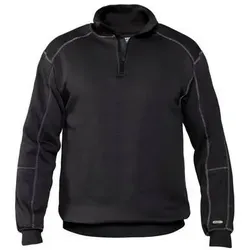 DASSY® Felix Sweatshirt - Größe L - SCHWARZ - Hochwertiges Herren-Sweatshirt mit kurzem Reißverschluss und Kinnschutz, ideal für bequemen Tragekomfort und Langlebigkeit.