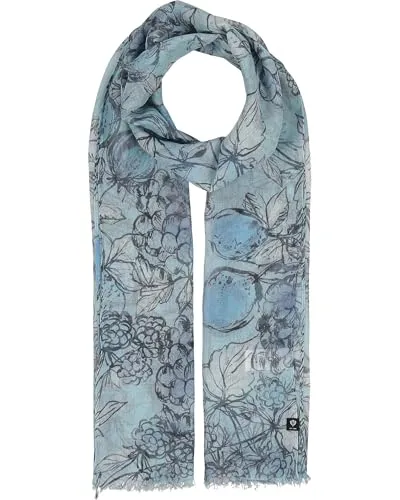 FRAAS Damen Schal Sustainability Edition – recyceltes Polyester, Früchte Print, 50 x 180 cm - Stylischer FRAAS Damen-Schal mit handgezeichnetem Früchte-Design aus 100% recyceltem Polyester. Vielseitig tragbar für Alltag und besondere Anlässe – das perfekte Accessoire für umweltbewusste Frauen.