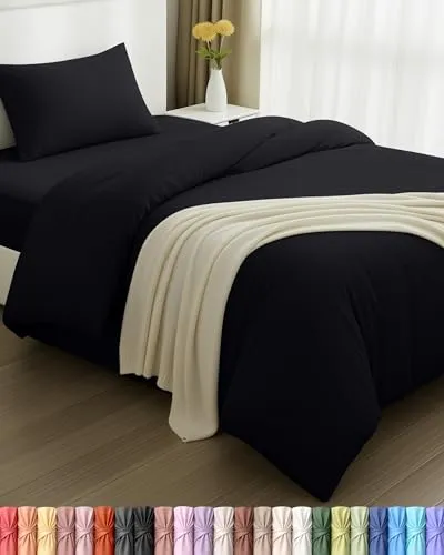 Utopia Bedding 3teilig Bettwäsche-Set in schwarz von Utopia Bedding